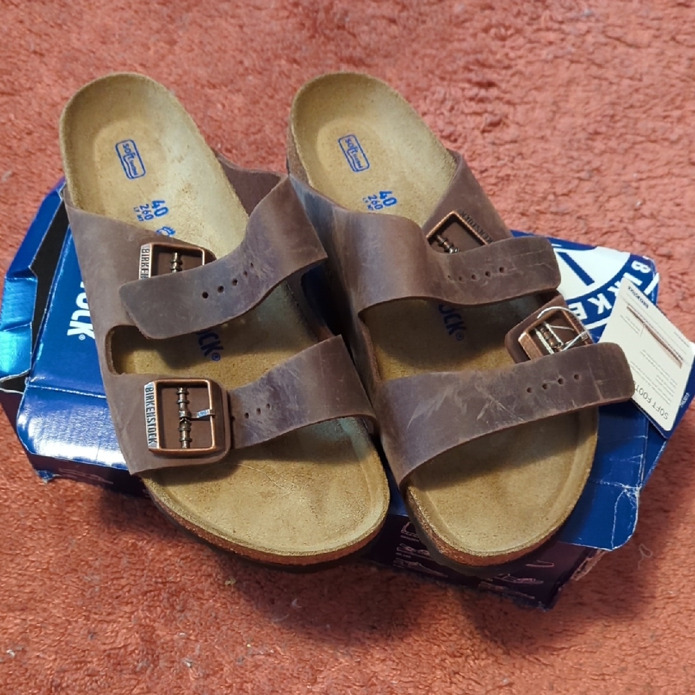 Birkenstock Brown Double Strap Arizona Sandals